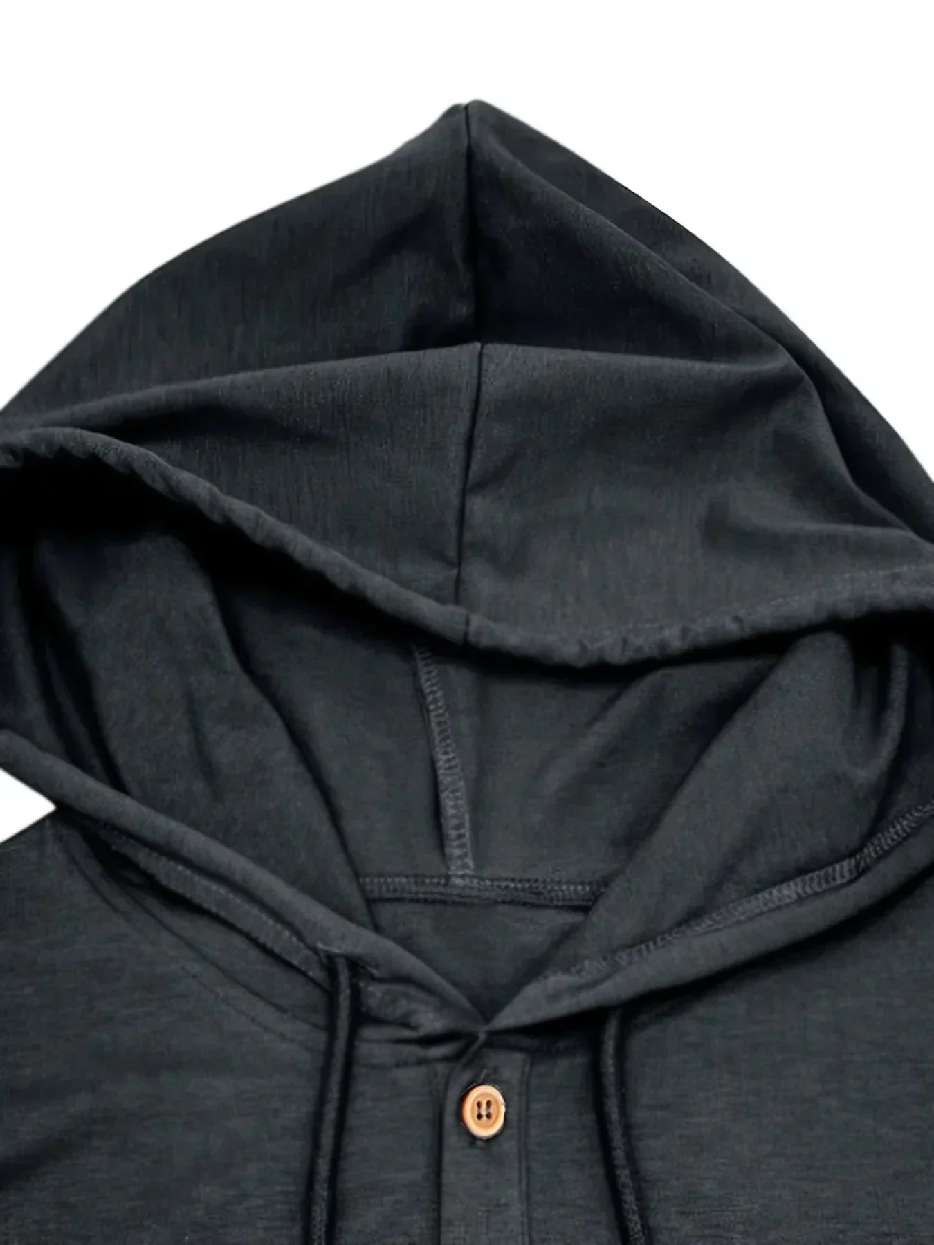 New Men Hooded T-Shirt Gym Fitness Bodybuilding Sport Hoodie Slim Solid Color Breathable Short Sleeve Muscle Henry Collar Shirt