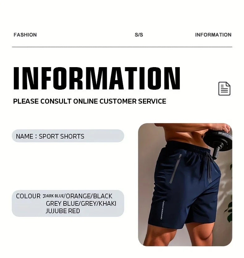 UETEEY Summer Shorts Men Gym Sport Running Squat Fitness Workout Man Short Pants Breathable Quick-drying Drawstring Mens Shorts - Strom Athletics